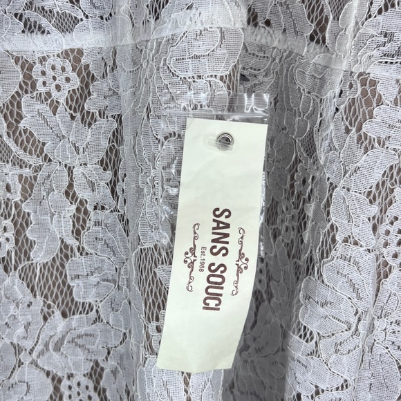 Cream Lace Halter Cocktail Dress | Wedding Guest | Bridal Shower | Boho | Size L - Picture 3 of 7